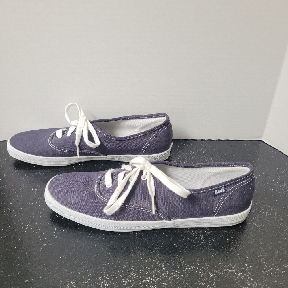Keds Navy Canvas Sneakers with White Soles and Laces - Picture 5 of 8